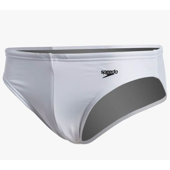 Men's White Swim Briefs - Picture 3 of 4